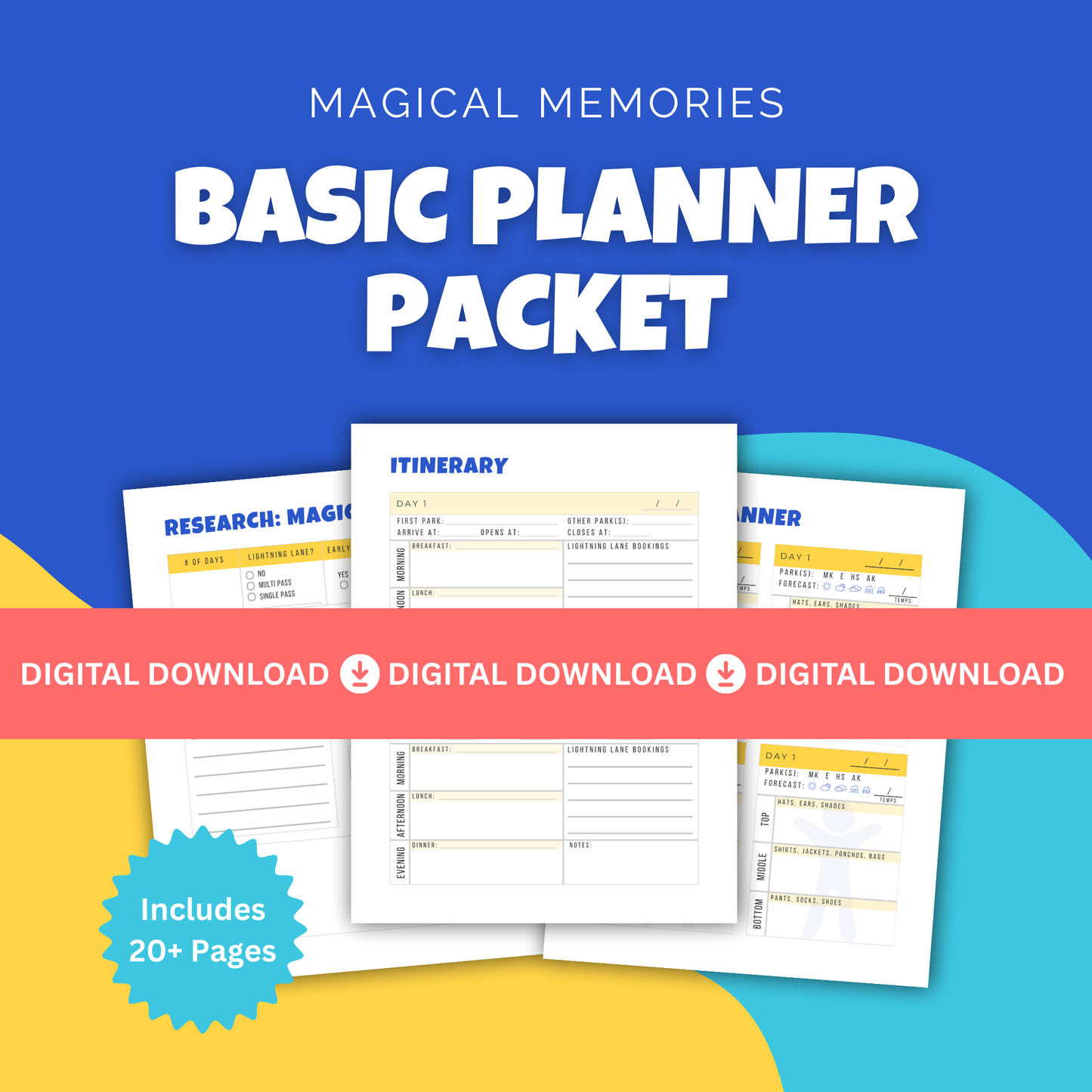 **PDF DOWNLOAD** Magical Memories — Basic Planner Packet